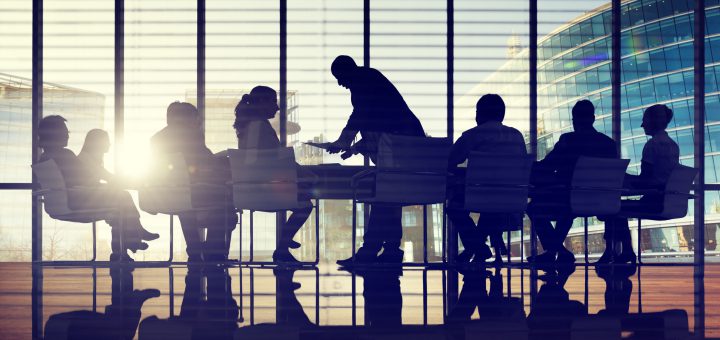 Back Lit Business People Discussion Cityscape Meeting Concept