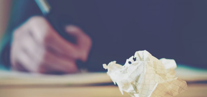 Paper ball during writing