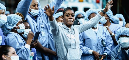 Group of healthcare workers; propel new labor movement concept