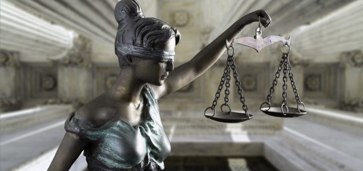 Lady Justice at Supreme Court; federal initiatives concept