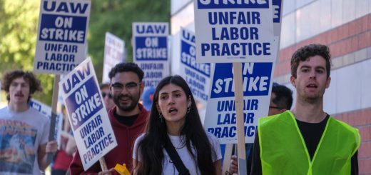 Workers, on strike, picketing; federal and state labor laws concept